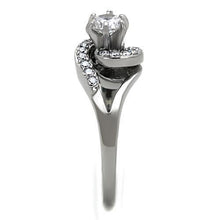 TK1529 - Stainless Steel Ring High polished (no plating) Women AAA Grade CZ Clear