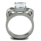 TK1530 - Stainless Steel Ring High polished (no plating) Women AAA Grade CZ Clear