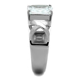 TK1530 - Stainless Steel Ring High polished (no plating) Women AAA Grade CZ Clear