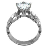 TK1534 - Stainless Steel Ring High polished (no plating) Women AAA Grade CZ Clear