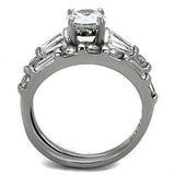 TK1535 - Stainless Steel Ring High polished (no plating) Women AAA Grade CZ Clear