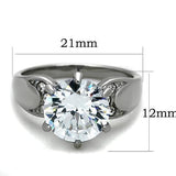 TK1536 - Stainless Steel Ring High polished (no plating) Women AAA Grade CZ Clear