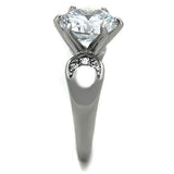 TK1536 - Stainless Steel Ring High polished (no plating) Women AAA Grade CZ Clear