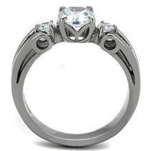 TK1537 - Stainless Steel Ring High polished (no plating) Women AAA Grade CZ Clear