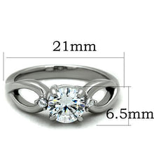 TK1539 - Stainless Steel Ring High polished (no plating) Women AAA Grade CZ Clear
