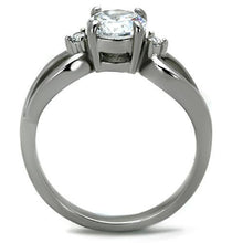 TK1539 - Stainless Steel Ring High polished (no plating) Women AAA Grade CZ Clear