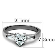 TK1541 - Stainless Steel Ring High polished (no plating) Women AAA Grade CZ Clear