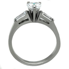 TK1541 - Stainless Steel Ring High polished (no plating) Women AAA Grade CZ Clear