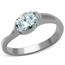 TK1542 - Stainless Steel Ring High polished (no plating) Women AAA Grade CZ Clear