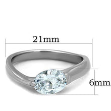 TK1542 - Stainless Steel Ring High polished (no plating) Women AAA Grade CZ Clear
