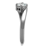 TK1543 - Stainless Steel Ring High polished (no plating) Women AAA Grade CZ Clear