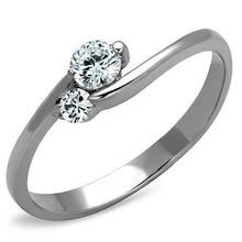 TK1544 - Stainless Steel Ring High polished (no plating) Women AAA Grade CZ Clear