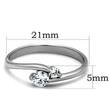 TK1544 - Stainless Steel Ring High polished (no plating) Women AAA Grade CZ Clear