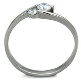 TK1544 - Stainless Steel Ring High polished (no plating) Women AAA Grade CZ Clear