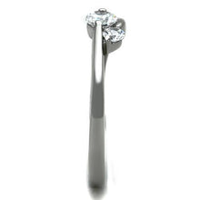 TK1544 - Stainless Steel Ring High polished (no plating) Women AAA Grade CZ Clear