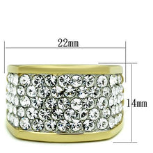 TK1545 - Stainless Steel Ring Two-Tone IP Gold (Ion Plating) Women Top Grade Crystal Clear