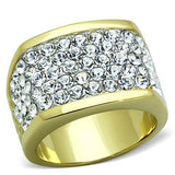 TK1545 - Stainless Steel Ring Two-Tone IP Gold (Ion Plating) Women Top Grade Crystal Clear