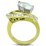 TK1546 - Stainless Steel Ring Two-Tone IP Gold (Ion Plating) Women AAA Grade CZ Clear