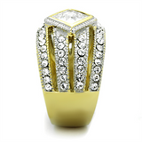 TK1551 - Stainless Steel Ring Two-Tone IP Gold (Ion Plating) Women AAA Grade CZ Clear