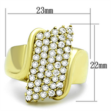 TK1554 - Stainless Steel Ring IP Gold(Ion Plating) Women AAA Grade CZ Clear