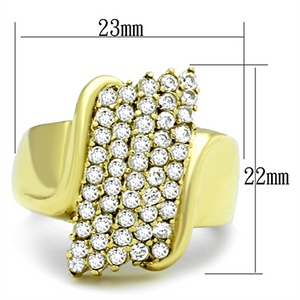 TK1554 - Stainless Steel Ring IP Gold(Ion Plating) Women AAA Grade CZ Clear