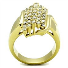 TK1554 - Stainless Steel Ring IP Gold(Ion Plating) Women AAA Grade CZ Clear