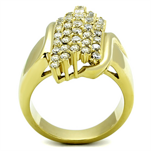 TK1554 - Stainless Steel Ring IP Gold(Ion Plating) Women AAA Grade CZ Clear