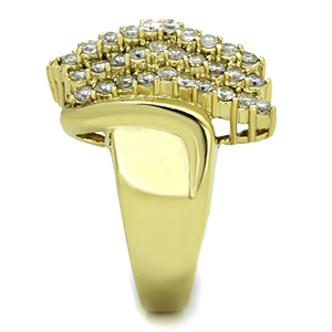 TK1554 - Stainless Steel Ring IP Gold(Ion Plating) Women AAA Grade CZ Clear