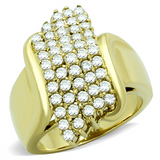 TK1554 - Stainless Steel Ring IP Gold(Ion Plating) Women AAA Grade CZ Clear