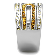 TK1555 - Stainless Steel Ring Two-Tone IP Gold (Ion Plating) Women Top Grade Crystal Topaz