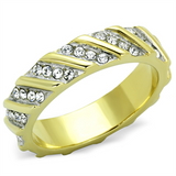 TK1557 - Stainless Steel Ring Two-Tone IP Gold (Ion Plating) Women Top Grade Crystal Clear