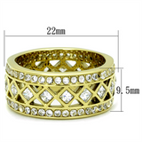TK1558 - Stainless Steel Ring IP Gold(Ion Plating) Women AAA Grade CZ Clear