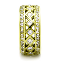 TK1558 - Stainless Steel Ring IP Gold(Ion Plating) Women AAA Grade CZ Clear