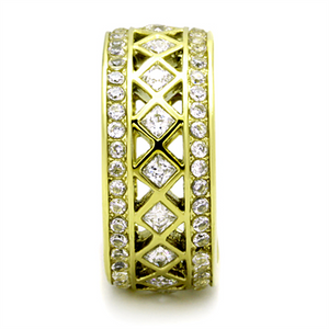 TK1558 - Stainless Steel Ring IP Gold(Ion Plating) Women AAA Grade CZ Clear