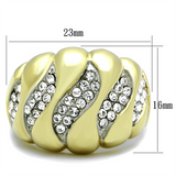 TK1559 - Stainless Steel Ring Two-Tone IP Gold (Ion Plating) Women Top Grade Crystal Clear