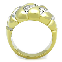 TK1559 - Stainless Steel Ring Two-Tone IP Gold (Ion Plating) Women Top Grade Crystal Clear