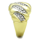 TK1559 - Stainless Steel Ring Two-Tone IP Gold (Ion Plating) Women Top Grade Crystal Clear