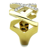 TK1560 - Stainless Steel Ring Two-Tone IP Gold (Ion Plating) Women Top Grade Crystal Clear