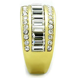 TK1561 - Stainless Steel Ring IP Gold(Ion Plating) Women Top Grade Crystal Clear