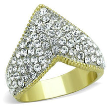 TK1562 - Stainless Steel Ring Two-Tone IP Gold (Ion Plating) Women Top Grade Crystal Clear
