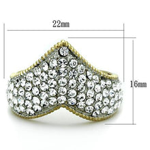 TK1562 - Stainless Steel Ring Two-Tone IP Gold (Ion Plating) Women Top Grade Crystal Clear
