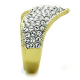 TK1562 - Stainless Steel Ring Two-Tone IP Gold (Ion Plating) Women Top Grade Crystal Clear