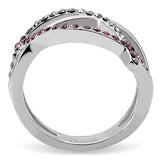 TK156 - Stainless Steel Ring High polished (no plating) Women Top Grade Crystal Multi Color