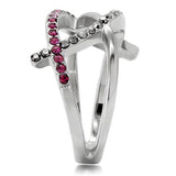 TK156 - Stainless Steel Ring High polished (no plating) Women Top Grade Crystal Multi Color