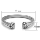TK1580 - Stainless Steel Ring High polished (no plating) Women Top Grade Crystal Clear