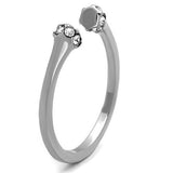 TK1580 - Stainless Steel Ring High polished (no plating) Women Top Grade Crystal Clear
