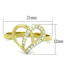 TK1586 - Stainless Steel Ring IP Gold(Ion Plating) Women AAA Grade CZ Clear