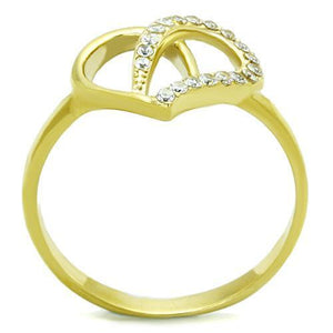 TK1586 - Stainless Steel Ring IP Gold(Ion Plating) Women AAA Grade CZ Clear
