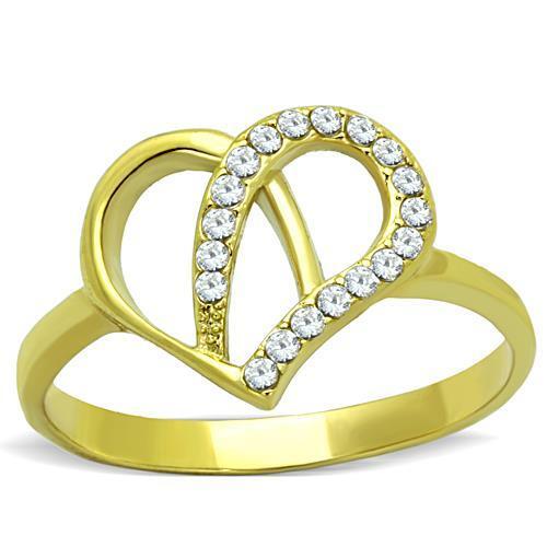 TK1586 - Stainless Steel Ring IP Gold(Ion Plating) Women AAA Grade CZ Clear