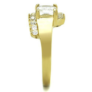 TK1588 - Stainless Steel Ring IP Gold(Ion Plating) Women AAA Grade CZ Clear